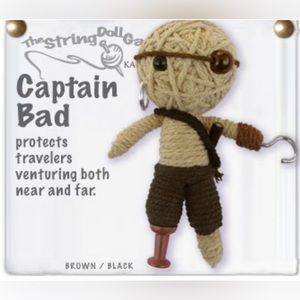 Pirate Keychain Captain Bad String Doll Handmade Thailand NIP